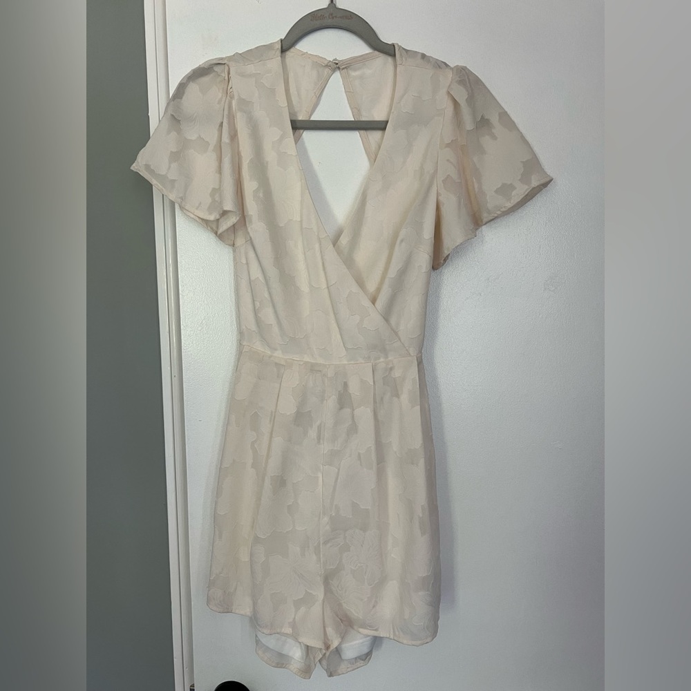 Lulus cream jacquard romper